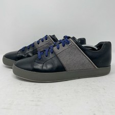 Tsubo Aratus Black Leather & Fabric Lace Up Sneakers Mens Size 8 picture