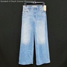 NWT Wmns Frank & Eileen Light Blue Wide Leg Long Gaucho Jeans Sz 29 MSRP$328 picture