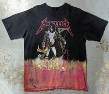 Vintage 1992 Metallica Size XL Pushead Unforgiven Flames T-Shirt Crystal Rain picture
