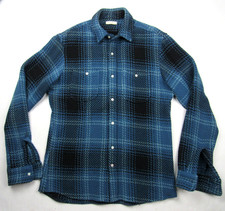 Gustin Monster Rope Shirt Retro Plaid Men’s Size L #1260 Bluescale USA Made picture
