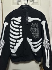 Civil Regime 6 Feet Under Varsity Jacket Black Size Small RARE SIZE Halloween picture