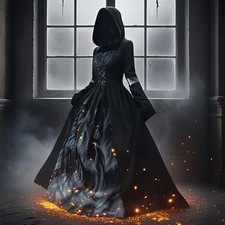 Women's Halloween Witch Dress With Hood picture