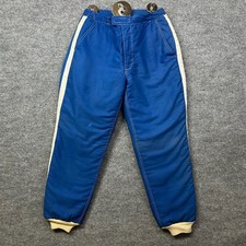Vintage 1960s Drag Race Flame Resistant Pants Blue White Stripe Zip Fly Racing picture