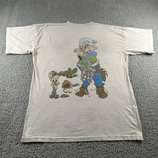 Vintage Looney Tunes Shirt Mens XL Beige Wile E. Coyote Tweety Bird Graphic 90s picture