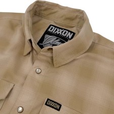 DIXXON x Delmo's Prescott Limited Edition Pearl Snap Plaid Flannel Shirt Tan Med picture