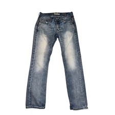 BKE Carter Straight Leg Jeans Mens 30R Medium Wash Distressed Denim picture