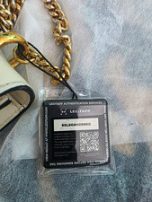 Gucci Small White Web Stripe Shoulder Bag Chain Strap Gold Hardware picture