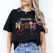 Dialysis nurse Halloween Unisex T-Shirt Scary Spooky Kidney Dialysis nurse tee B picture