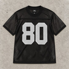 Stussy Team 80 Jersey Shirt Black Size XL Pre-Owned picture