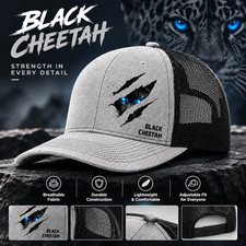 Black Cheetah Men's Hat – Adjustable Mesh Hat for Daily Use picture