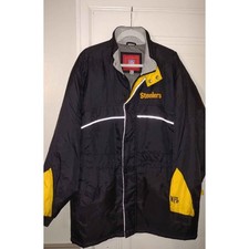 Vintage Pittsburgh Steelers NFL jacket in black and gold, size L. Made in Korea. picture