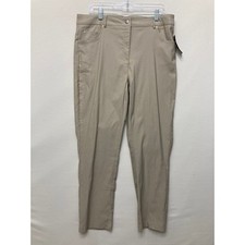 New Ava & Grace Slim Leg Pants size 14 Tan Khaki Stretch Preppy High Rise picture