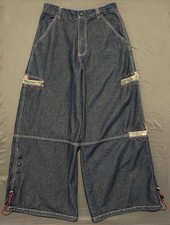 Vintage Macgear Jeans Mens 32x30 Blue Ultra Wide Leg 90s Rave Skate Cyber Goth picture