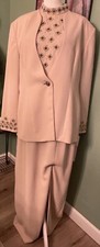 VTG NWT $368 Creative Creations Taupe Beaded Party Cocktail Jacket Dress Sz 16 picture