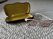 Gucci Women's Sunglasses GG0244S 002 Pink Gold Clubmaster 53mm W/ Velvet Case picture