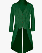 Green Men Pirate Steampunk Tailcoat Vintage Victorian Jacket picture