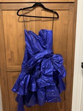 Vintage Zum Zum Dress - Strapless Purple Lamé Asymmetrical skirt with bow picture