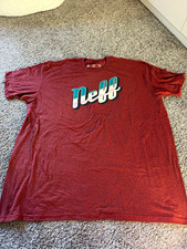 Neff Men's Big & Tall 3XL Burgundy Cotton Knit Crew Neck Logo T-Shirt picture