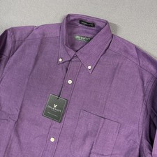Lyle & Scott Shirt Mens Medium Purple Long Sleeve Button Down Combed Cotton NWT picture