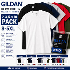 Gildan 5000 Blank T-Shirts Men Heavy Cotton Plain Tee Single 2-3-10 Pk S-5XL picture