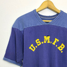 Vintage 1940s 1950’s USMFB Football Jersey Two Tone Cotton Athletic Shirt S picture