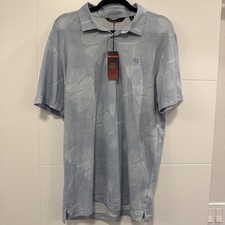 Travis Mathew Men's Heater Active Polo Golf Heather Dusty Blue size Large picture