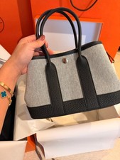 Hermes Mini Neo Garden Party 23 Panda Ecru Noir Canvas New picture