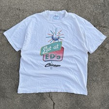 Vintage 80s Eat at Ed's Chicago T-Shirt Hanes XL Made in USA Single Stitch Tee picture