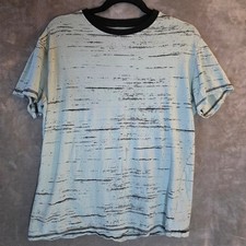 Modern Culture Mens Medium T-Shirt Mint Green Black Streak Print Cotton Tee picture