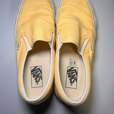 Vans Classic Slip-On Yellow Canvas Sneakers Men's 8 Women's 9.5 picture