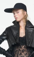 ZARA Reform by John Galliano Plain Cotton Cap Black Metal Buckle Adjustable picture