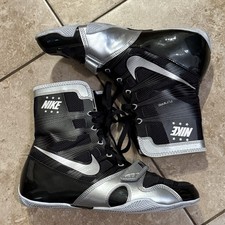 Nike Manny Pacquiao HyperKO Black/Silver Boxing Boots Mens Size 10.5 477872-002 picture