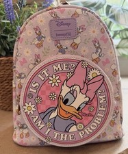 NWT Loungefly Daisy Duck Disney Mini Backpack Floral Cartoon Character Floral picture