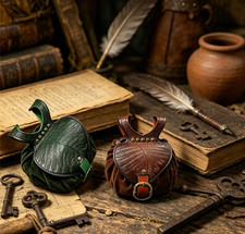 Medieval Belt Pouch Renaissance LARP Cosplay Elf Leaf Waist Bag Viking Costume picture