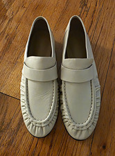 Tony Bianco Women’s White Leather Slip-On Gatsby Loafer Flats 7 picture