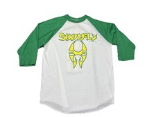 Vintage 2000 Soulfly Band T-Shirt Blue Grape USA Double Sided XL Raglan Rare EUC picture