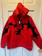 KDNK Men's Red/Black Graphic Print Fleece Hoodie & Pants Size Medium picture