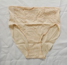 Soma Women's Microfiber Modern Brief Panty With Lace DH3 Pale Sand Large NWT picture