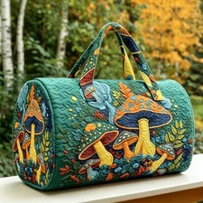 Retro Quilted Tote Duffel Bag Women Large Capacity Zipper Travel Shoulder Handba picture