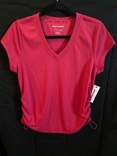 DKNY Sport Women’s Hot Pink V-Neck Shirt 💗 picture