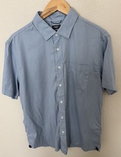Faherty Reserve The Movement Shirt Mens L Blue S/S Hidden Button Down-Minor Flaw picture