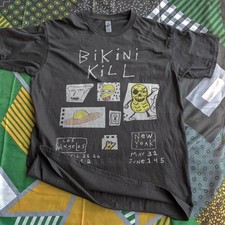 Bikini kill rock band retro movie short sleeve black color Unisex T shirt picture