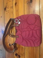 FOSSIL Vintage KEY-PER Nylon Convertible Crossbody Purse Bag Magenta picture