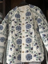 NEW Sezane Renato Embroidered Floral Organic Cotton Belted Jacket Size 36 RARE picture