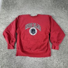 VTG Champion Reverse Weave Sweatshirt Mens Large Red Rhode Island Warmup 80s picture