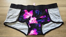 NWT Victoria's Secret PINK Floral Cotton Logo Waistband Low Boyshort Panties L picture