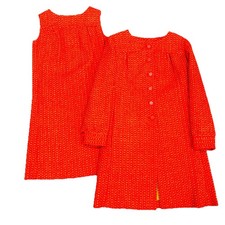 Vintage 1960s Tweed Red Dress & Jacket 2 Piece Outfit Jackie O / Lilli Ann Style picture