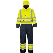 Portwest Men's 4XL Contrast Winter Coverall Yellow Navy Waterproof Insulated NWT picture