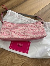 Y2K Vintage Coach Optic Pink and Silver Purse picture