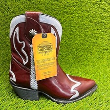 Corral Embroidery Womens Size 6.5M Burgundy Classic Snip Toe Western Boots picture
